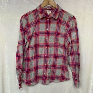 J Crew Boy Fit Plaid Flannel Shirt
